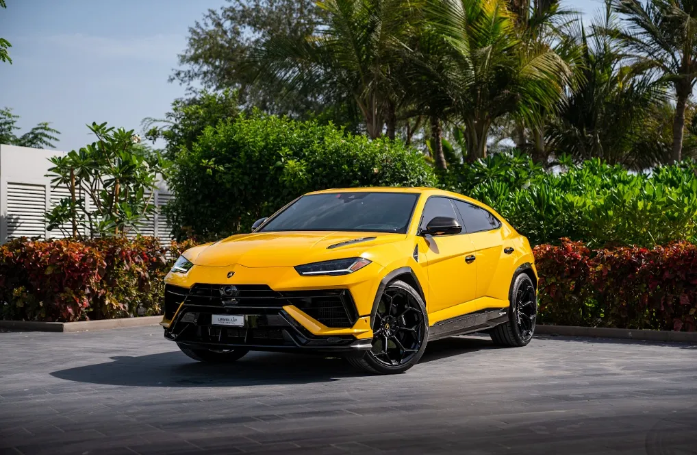 Yellow Lamborghini Urus rent Dubai Eid ul Adha