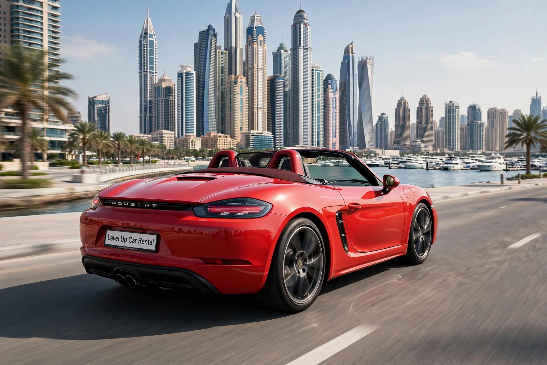 red Porsche 718 Boxster in dubai